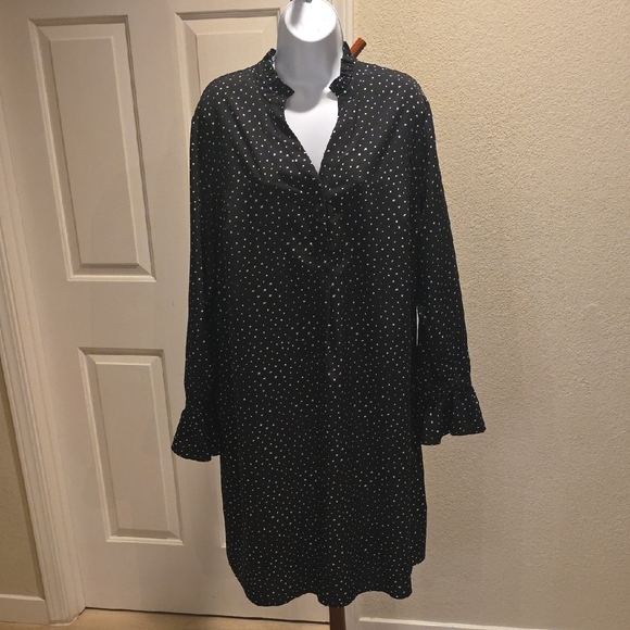 Chic Black Dress with White Dots - Picture 3 of 10